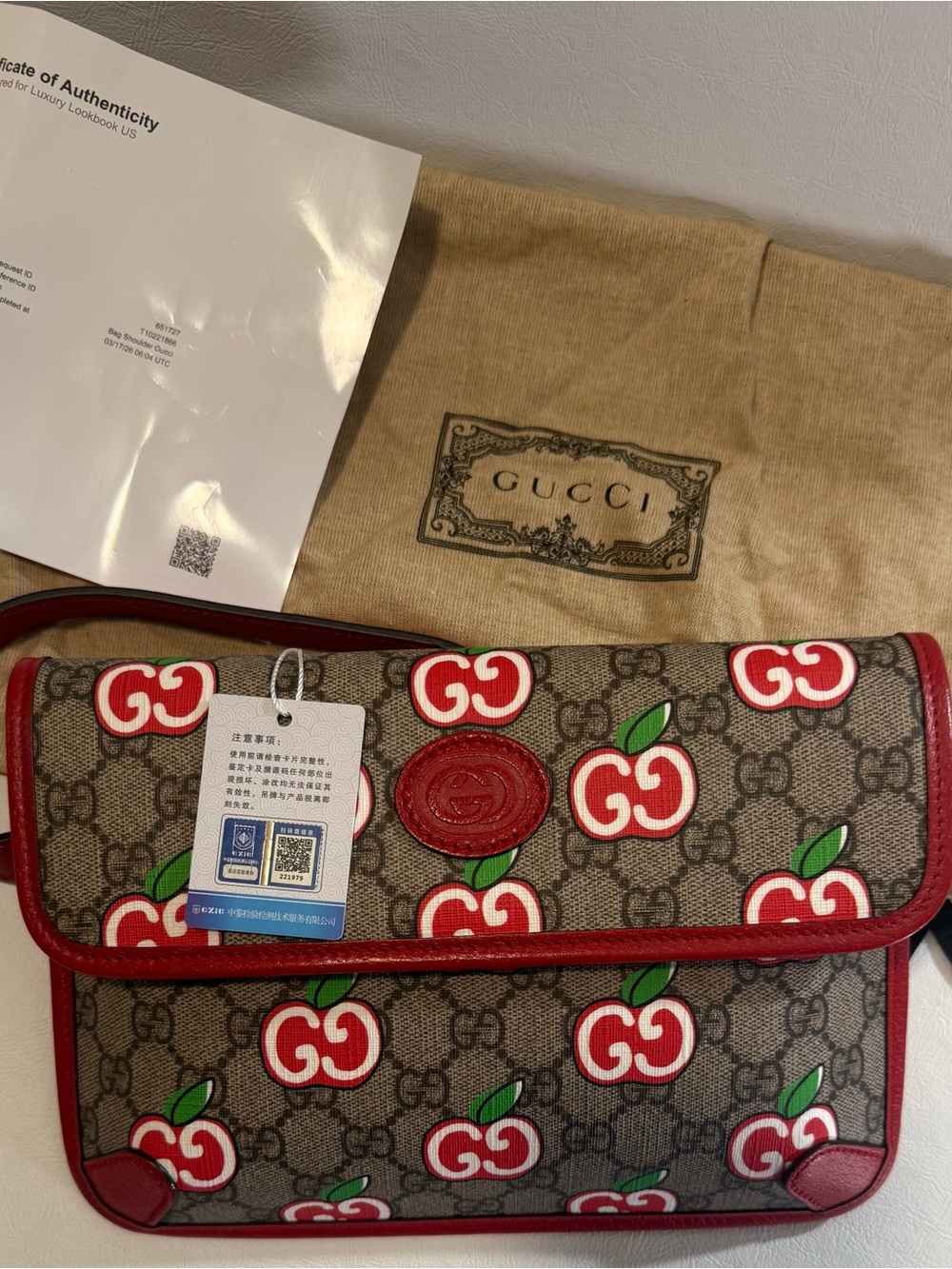 Gucci GG Supreme Canvas Limited Edition Apple Belt Bag - Picture 1 of 5